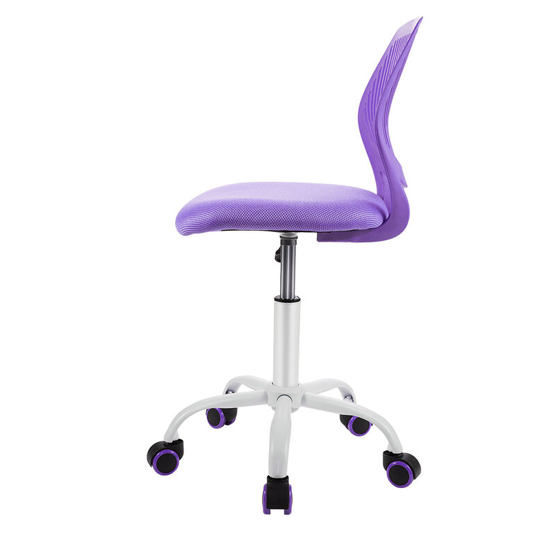 Costway Office Task Desk Armless Chair Adjustable Mid Back Swivel Study Chair