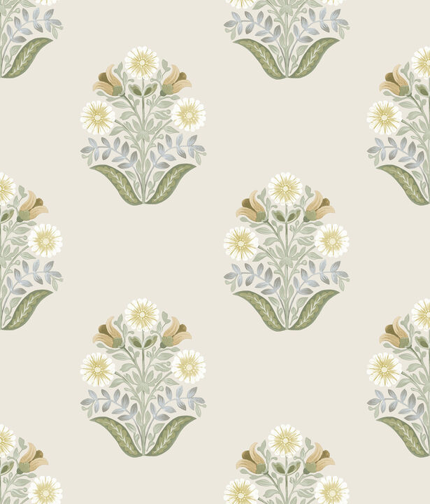 Sophie Sage Floral Medallion Peel & Stick Wallpaper