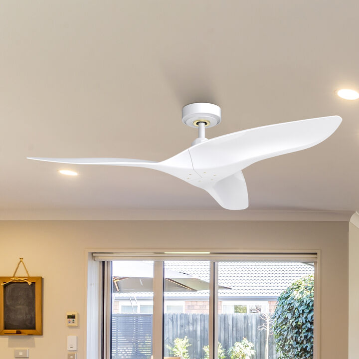 52 in. White Reversible 6-Speed Ceiling Fan with Remote without Light