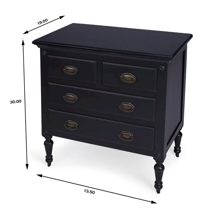 Starlight Canyon Home Black Chest of Drawers – 4 Drawer Dresser for Bedroom Wooden Storage