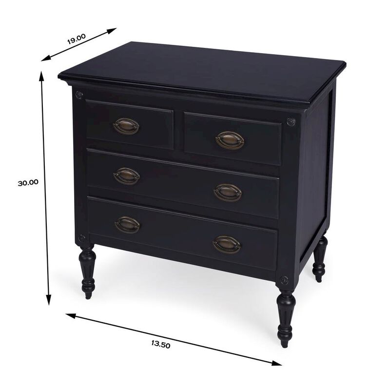 Starlight Canyon Home Black Chest of Drawers &ndash; 4 Drawer Dresser for Bedroom Wooden Storage