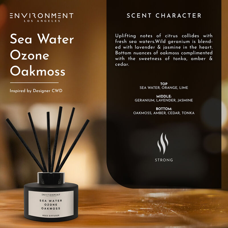 ENVIRONMENT 200mL Reed Diffuser Inspired by Davidoff Cool Water&reg; - Sea Water | Ozone | Oakmoss