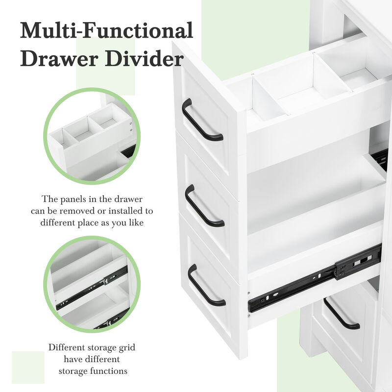 Merax Bathroom Storage Cabinet with Ceramic Basin, 2 Drawers & Door Cabinet image number 5