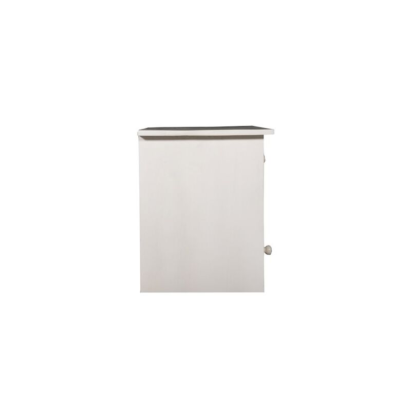 Porter Designs Bali Solid Hand Carved Wood Nightstand, White image number 4