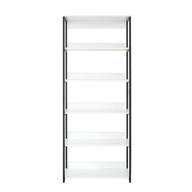 FC Design Klair Living Wood and Metal Walk-in Closet with Five Shelves