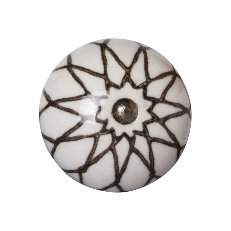HomeRoots Set of Eight Brown Ceramic And Metal Drawer Pull Knobs image number 0