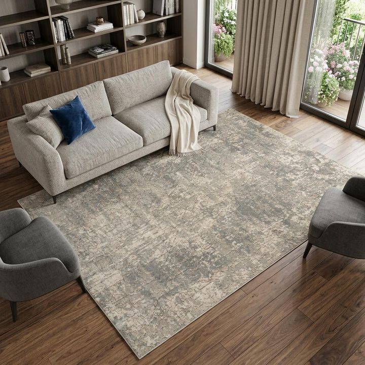 HomeRoots Abstract Power Loom Area Rug