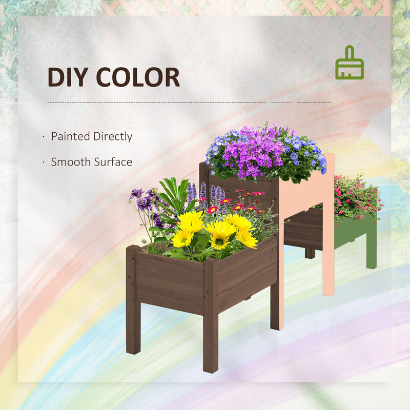 Hivvago 3-Planter Raised Garden Bed for Flowers, Herbs, and Vegetables image number 4