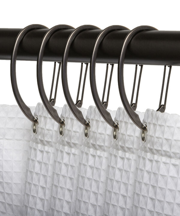 Utopia Alley Rust-Proof Zinc Shower Curtain Hooks with Clasp Closure, Shower Hooks Hangers for Bathroom, Kitchen Utensils, Curtains, Clothing, Towels etc - Set of 12