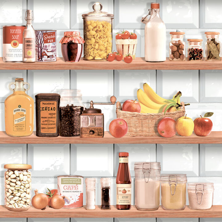 Kitchen Shelf Stories Wallpaper