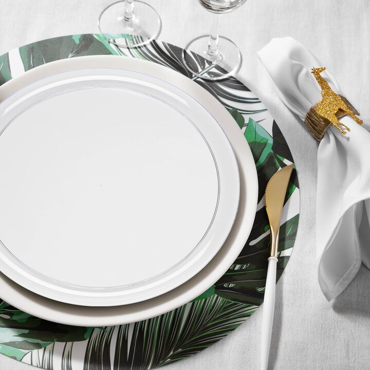 8.5" Clear Flat Round Plastic Salad Plates Plates (120 Plates)