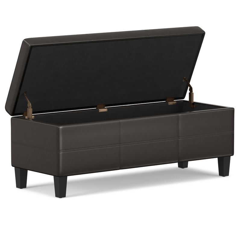 Afton 48 in Wide Rectangle Storage Ottoman Bench image number 2