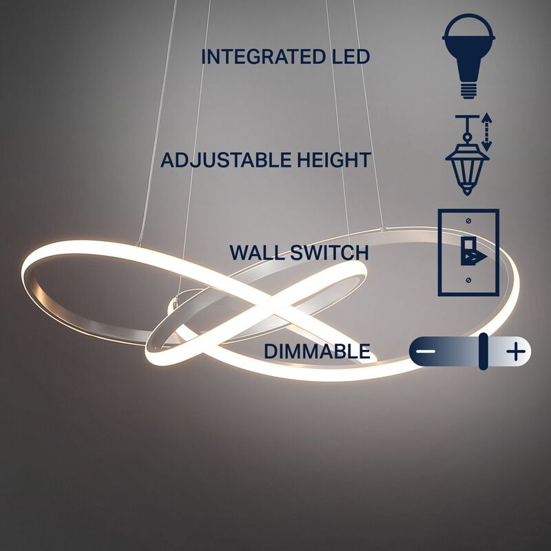 Alexia 25" Abstract Integrated LED Metal Adjustable Pendant
