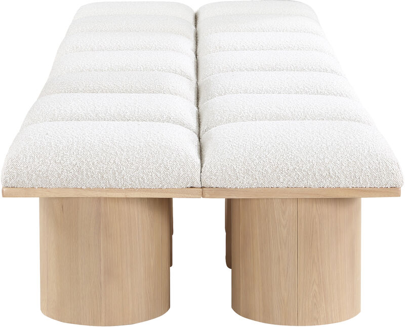 Meridian Furniture Pavilion Cream Boucle Fabric Bench