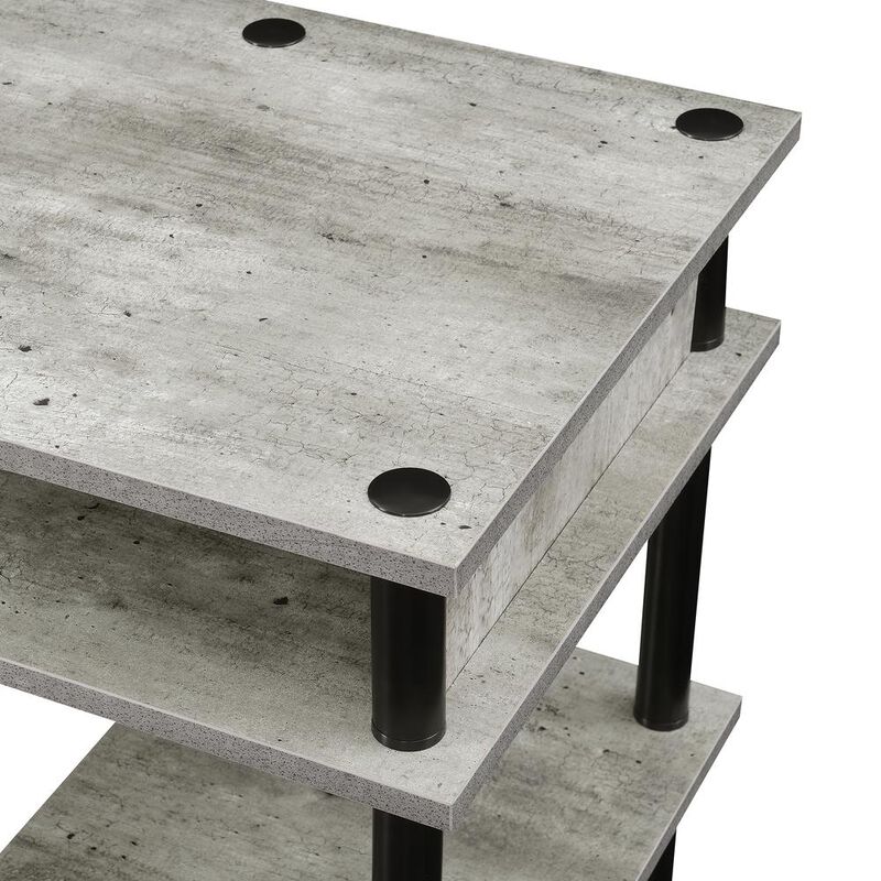 Convenience Concepts Designs2Go No Tools Student Desk with Shelves, Faux Birch/Black