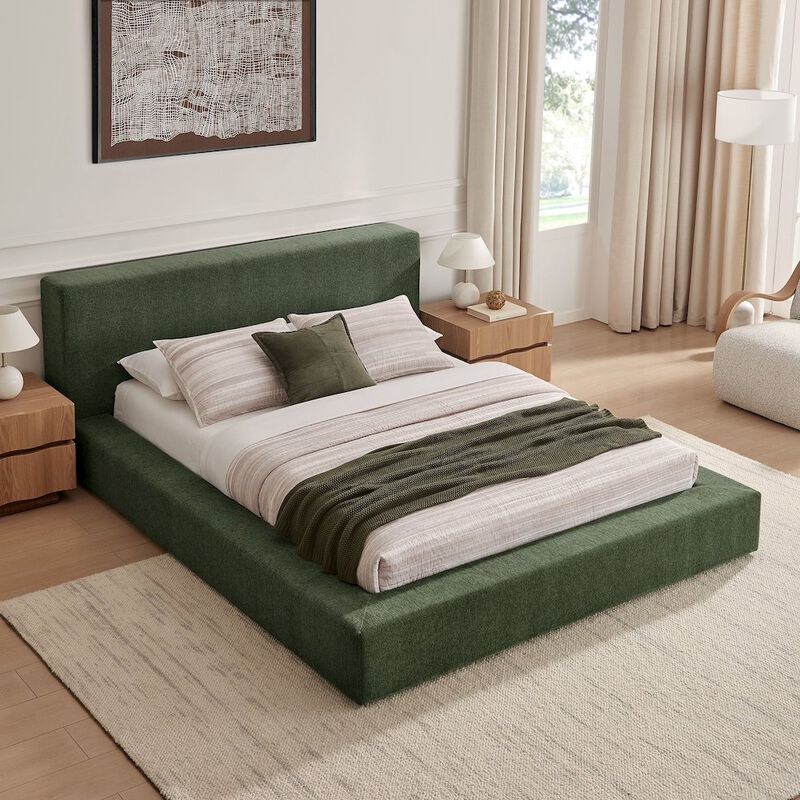 Luma Chenille Upholstered King Platform Bed Frame image number 8