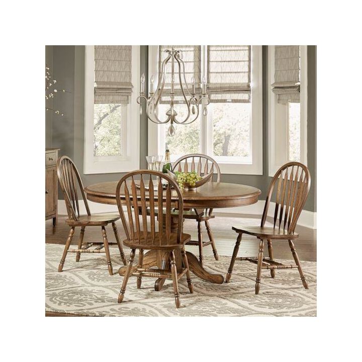Liberty Furniture Carolina Crossing 5 Piece Pedestal Table Set- White in Rubberwood Solids