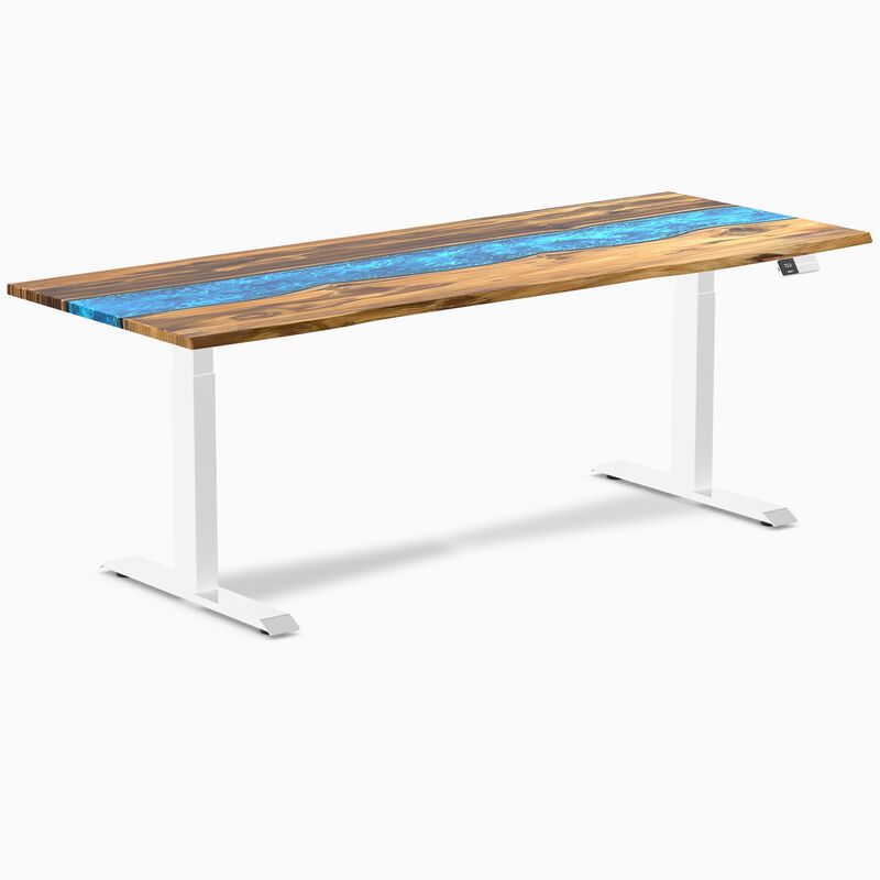 Desky Dual Resin Hardwood Sit Stand Desk image number 0