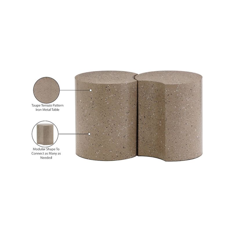 Meridian Furniture Dimple Taupe End Table
