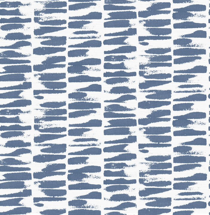 Myrtle Indigo Abstract Stripe Wallpaper