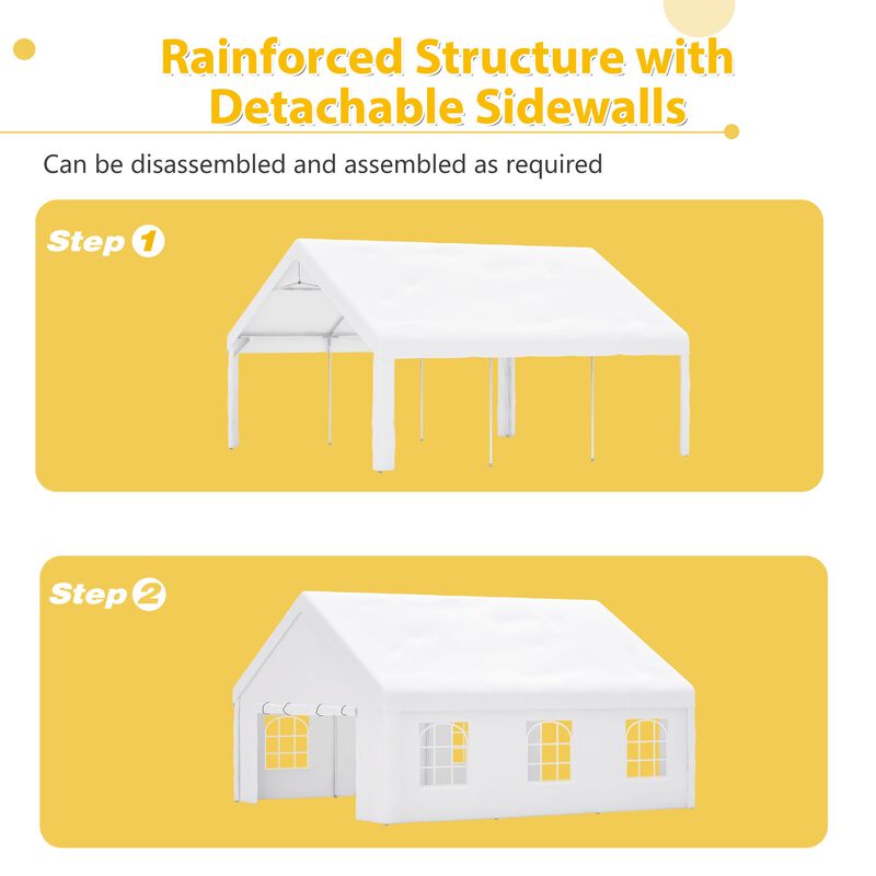 Mondawe 20x20FT Heavy Duty Party Tent - Waterproof Wedding Canopy with Removable Walls image number 2