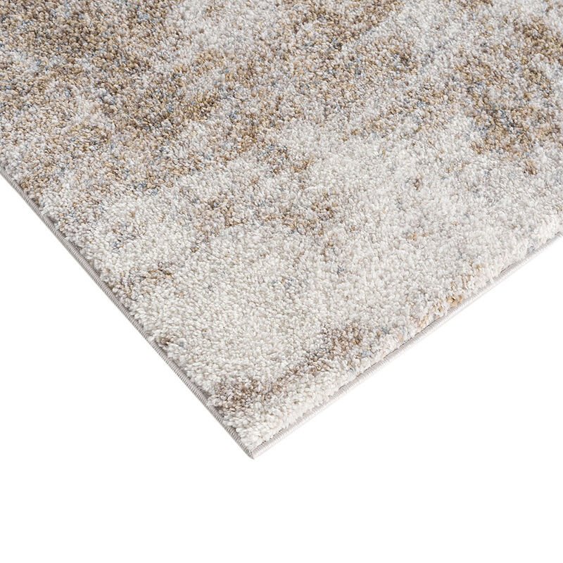108x78 inch Gray & Cream Cozy Shag Abstract Area Rug