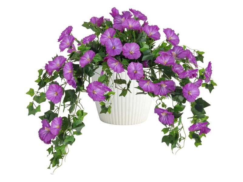 2 Piece Fuchsia Artificial Hanging Flowers UV Resistant Outdoor Garden Porch image number 0