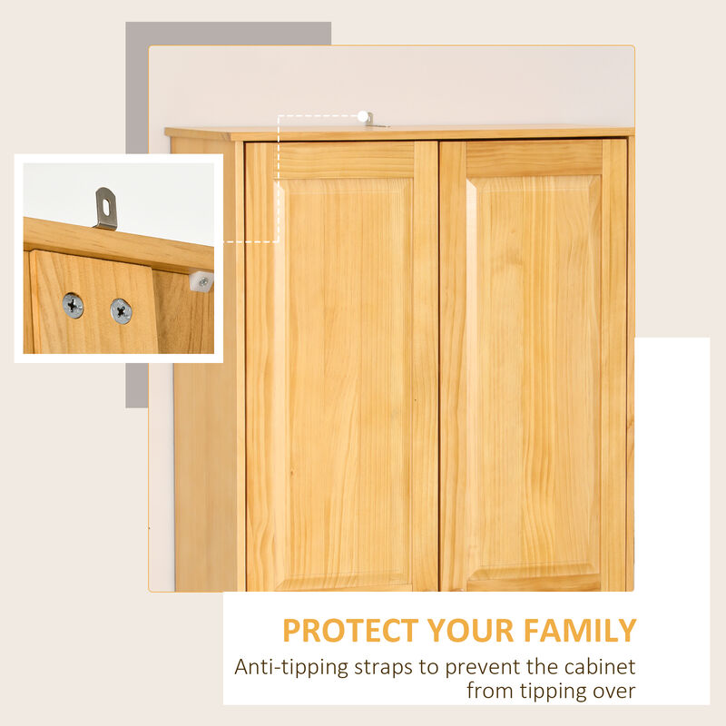 Hivvago 67" Kitchen Pantry Cabinet with Doors and Shelves image number 7