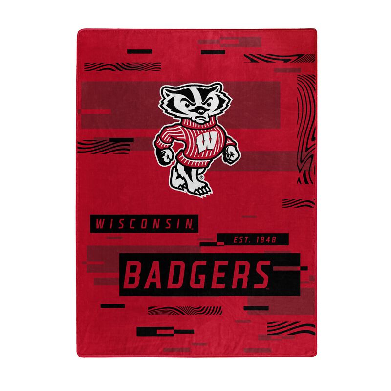 WIScONSIN OFFIcIAL NcAA Digitize Raschel Throw Blanket 60 x 80(D0102H94g6U)