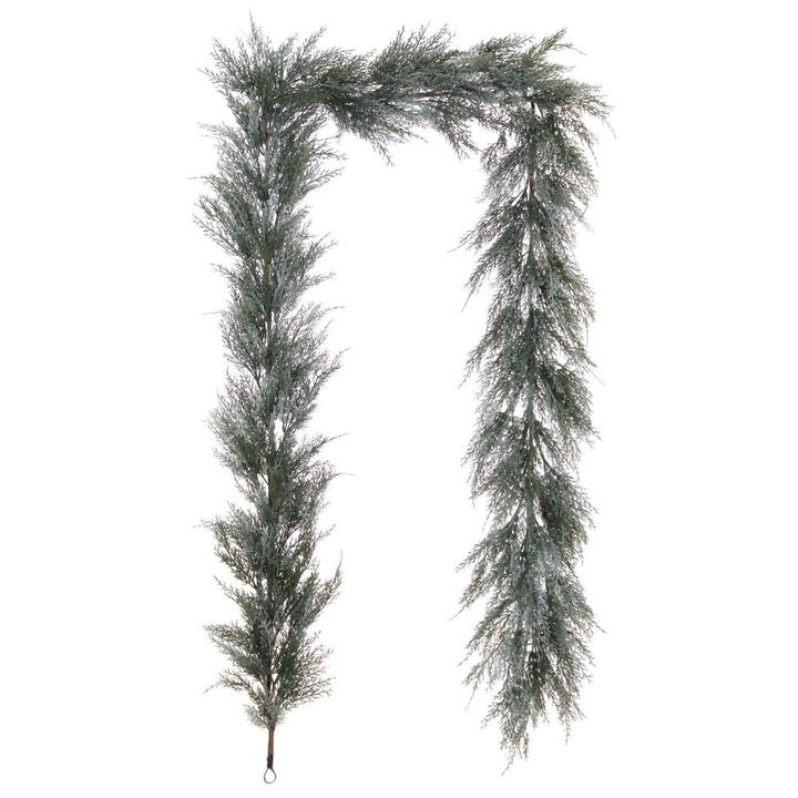 9' Flocked Cedar Garland