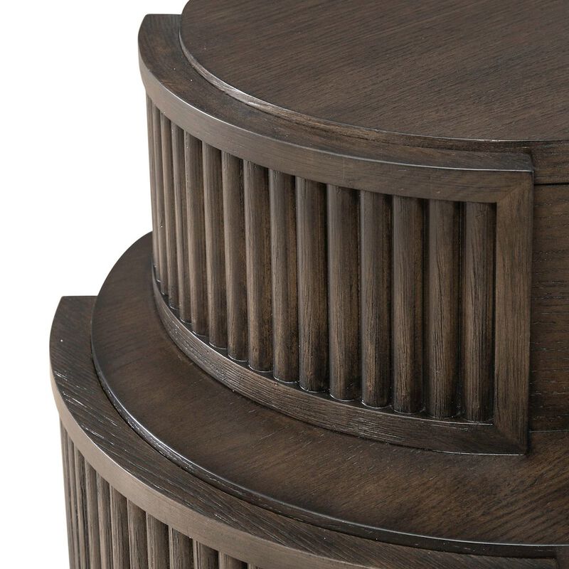 Liberty Furniture City View Console Bar Table with Charging Station - Coffee Bean Oak Wood image number 6