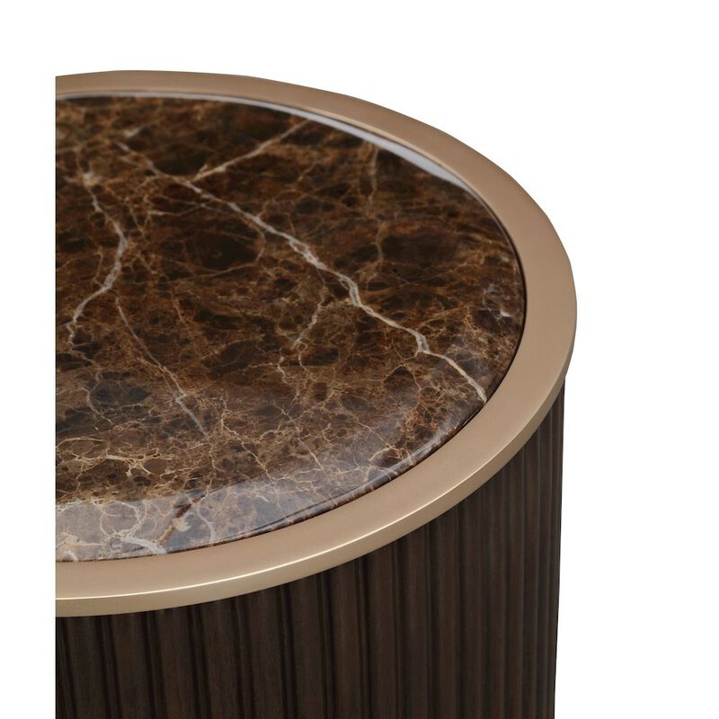 Michael Amini West Kensington Chairside Table - Medium Espresso image number 6
