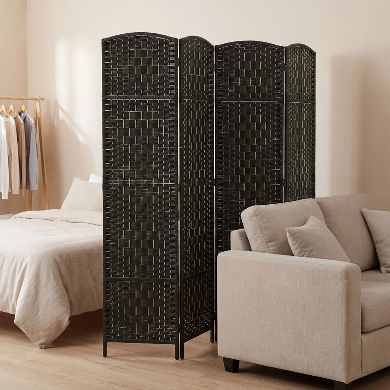 Hivvago 4-Panel Woven Privacy Screen for Home and Office image number 6