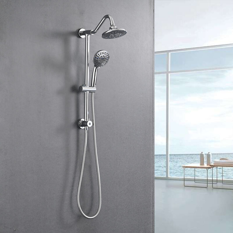 6 Inch Rain Shower Head With Handheld Shower Head Bathroom Rain Shower System