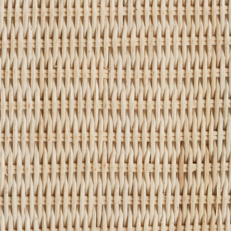 bali & pari Sarna Natural Rattan End Table - Handwoven Wicker Accent Table with Scalloped Base and Two-Tone Finish, Boho Coastal Style Side Table