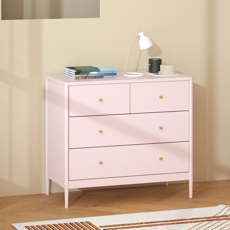 Blumon Pink 4-Drawer Kids Dresser image number 2