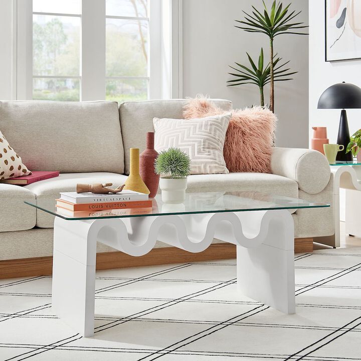 Modway Ondine Glass Top Coffee Table