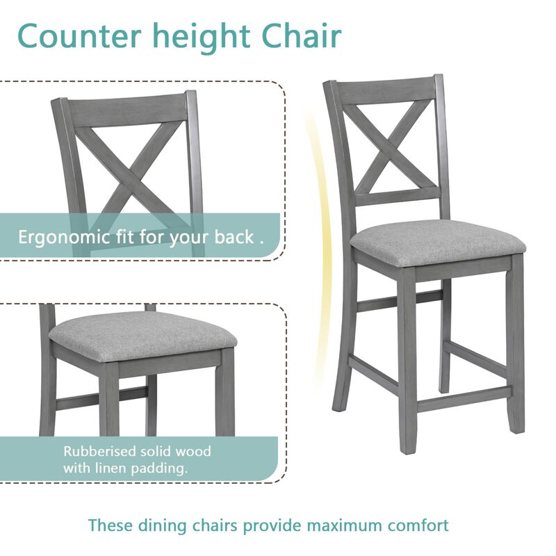 Wipnaf 5‑Piece Square Counter‑Height Dining Table Set image number 4