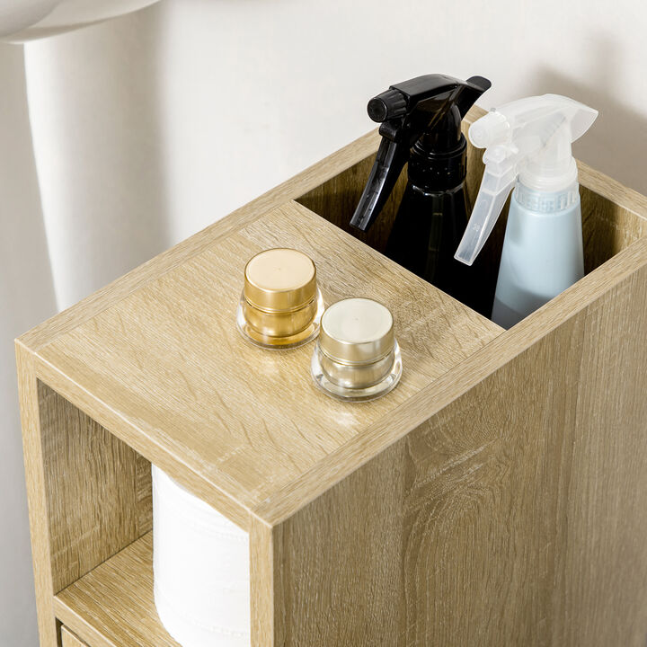 Modern Bathroom Cabinet with Doors and Open Shelves