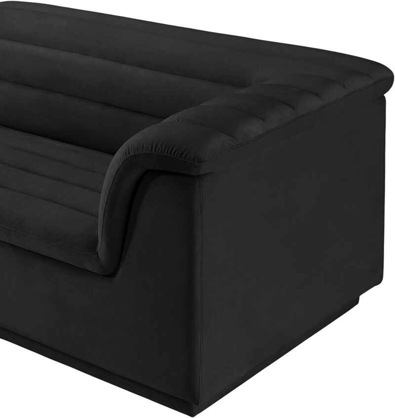 Meridian Furniture Cascade Black Velvet Fabric Modular Sofa image number 8