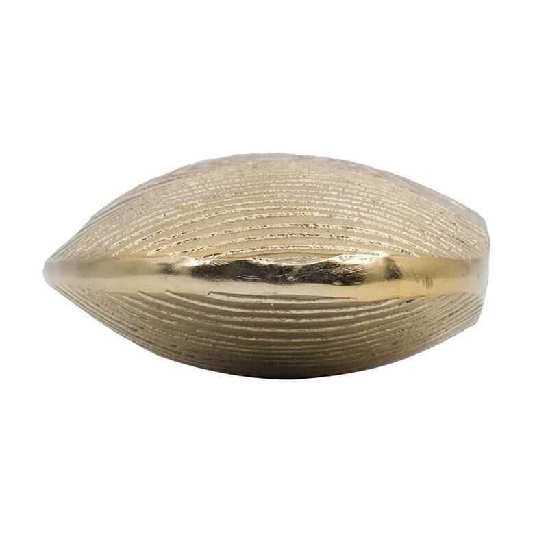 HomeRoots 7" Gold Aluminum Oval Disc Table Vase image number 0