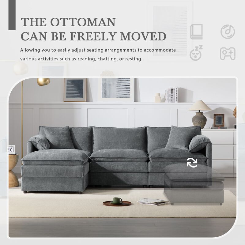 Cepbis L-Shaped Modular Cloud Sectional Sofa image number 6