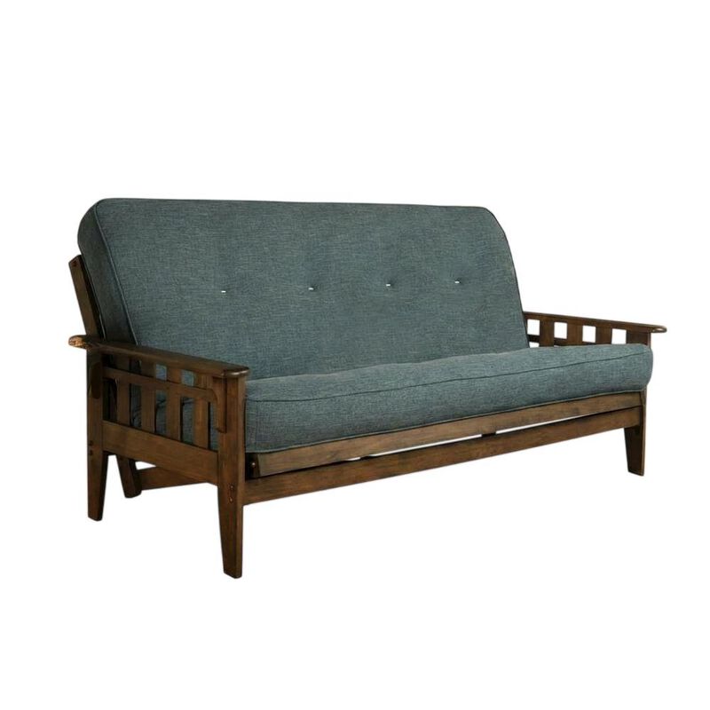 Tucson Frame-Rustic Walnut Finish-Linen Aqua Mattress image number 4
