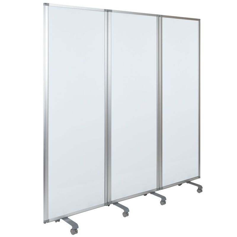 Flash Furniture Mobile Magnetic Whiteboard Partition with Lockable Casters, 72"H x 24"W image number 3