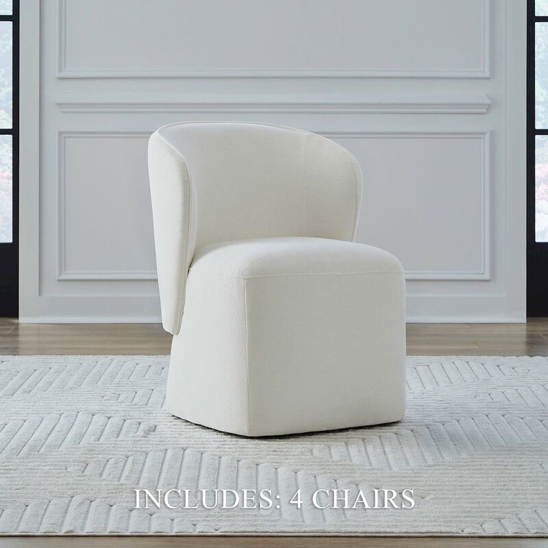 Liberty Furniture Accent Dining Chairs with Castors - Rounded Arm - Ivory Upholstry - Set of Four image number 9