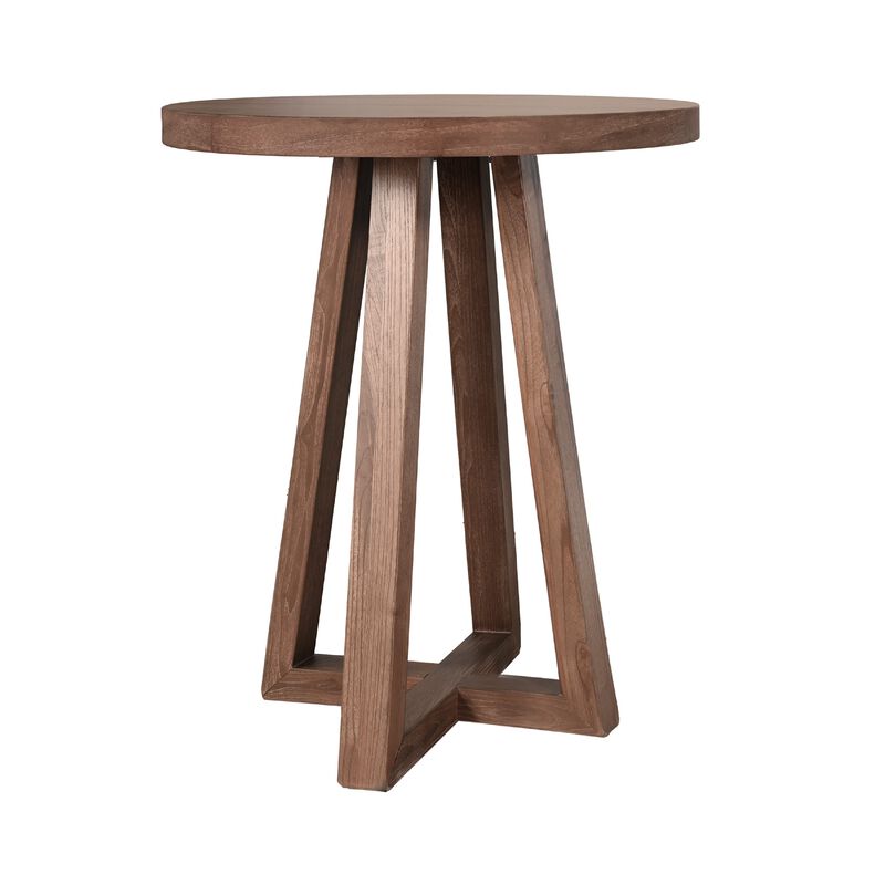 Mika Dining Pub Table, 30 Inch Round Top with Cross Base, Wheat Brown image number 0