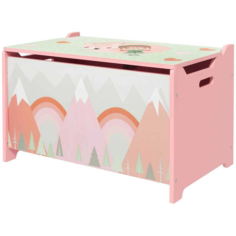 Pink Kids Toy Chest: Sleek Design, Spacious Storage