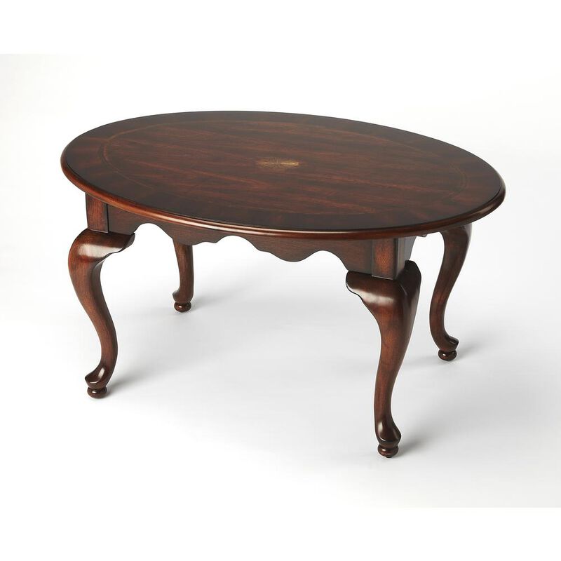 Butler Specialty Company Grace Oval 4 Legs Coffee Table, Dark Brown image number 0