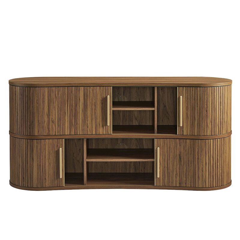 Radcliffe 63" Curved Fluted Sideboard Buffet Cabinet image number 5