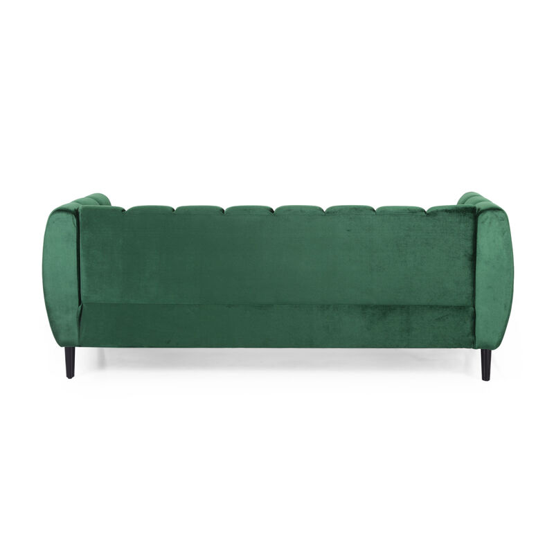 Christopher Knight Home Kodiak Modern Wood and Velvet 3 Seater Sofa